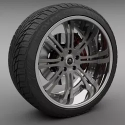 Savini Forged SV-27S Wheel and Tire 3D model