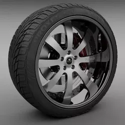Savini Forged SV-28S Wheel and Tire 3D model