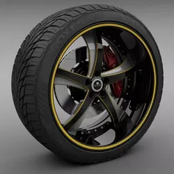 Savini Forged SV-29S Wheel and Tire 3D model