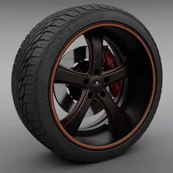 Savini Forged SV-33S Wheel and Tire 3D model