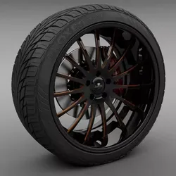 Savini Forged SV-34S Wheel and Tire 3D model