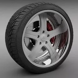 Savini Forged SV-3S Wheel and Tire 3D model