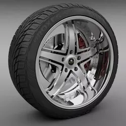 Savini Forged SV-8S Wheel and Tire 3D model