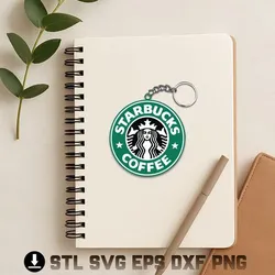 Starbucks Logo Keychain – Coffee Lover Badge – 3D Print File