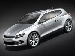 Volkswagen Scirocco 2009 mid-poly 3D Model 3D model