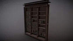Wooden Book Shelf | Low-Poly | Game-ready
