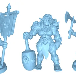 Female orc banner holder, brute and fighter