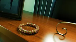 Gold Bracelet with Beads and Helix