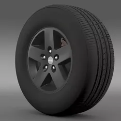 Jeep Wrangler Rubicon black wheel 3D model