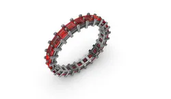 Platinum and ruby red ring of fire