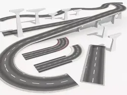 Road collection 1 with curves 3D model