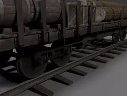 Train Flat Car with Props 3D model