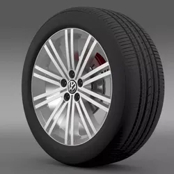 VW Polo Blue GT 2012 wheel 3D model