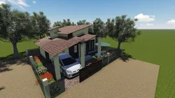 1 BHK house with car 3D model
