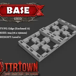 Base Grid - EDGE - 2x4 (8 Block) ENCLOSED A - 38.1mm