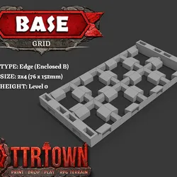 Base Grid - EDGE - 2x4 - (8 Block) ENCLOSED B - 38.1mm