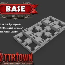 Base Grid - EDGE - 2x4 (8 Block) OPEN B - 38.1mm