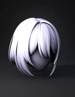 Create a highly accurate standalone anime hairstyle 3D model Short pa