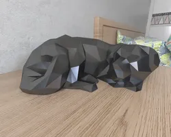 Digital Art STL Descărcare - Câine dormit Lowpoly Low poly - RandomThings