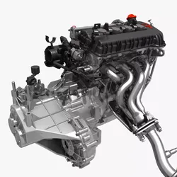 Engine with Transmission Exhaust 3D model