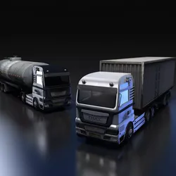 Flat-nose Truck Low-poly 3D model