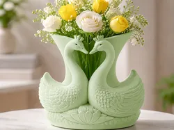 Jarrón de almacenamiento de cisne con forma de corazón - Modelo de impresión 3D gratuito
