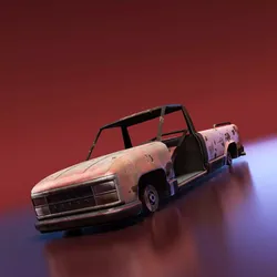 Junkyard Pickup Low-poly 3D model