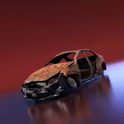 Junkyard Sedan Low-poly 3D model