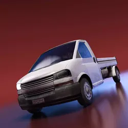 Pickup Van Low-poly 3D model