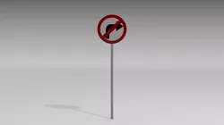 Right turn prohibited 3D model