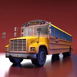 School Bus Low-poly 3D model