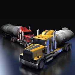 Semi-trailer Truck Low-poly 3D model