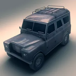 SUV 2 old land rover Low-poly 3D model