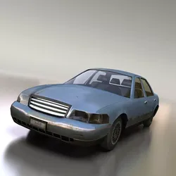 Textured Sedan Low-poly 3D model