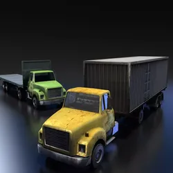 Truck Tractor Low-poly 3D model