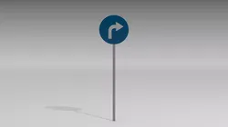 Turn right sign 3D model