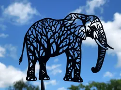 Arte de Pared 2D con Patrón de Bosque de Elefante Elegante - Modelo de impresión 3D gratuito