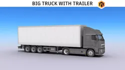 Big Truck With Trailer Low-poly 3D model