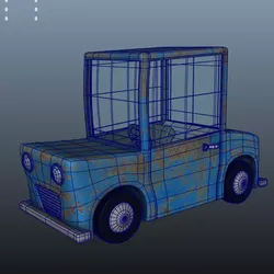 Blue Car Cartoon 3D model