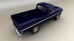 Blue Pickup Low-poly 3D model