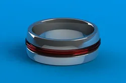 Chrome and Ruby Ring (Design 1)