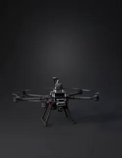 hexacopter drone with camera gimbal and six arm frame black gray carb