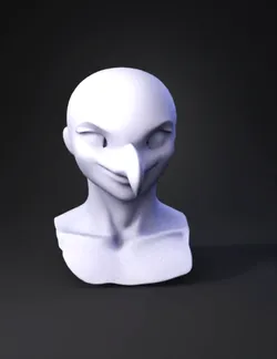 human torso bust with neck and shoulders skin toned smooth texture
