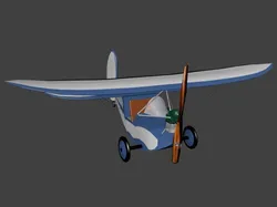 Mignet HM 14 Pou du Ciel Low-poly 3D model