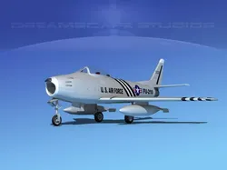North American F-86 Sabre Jet V03 USAF 3D model