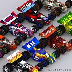 Road rush rat buggies Low-poly 3D model
