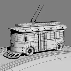 Trolleybus cartoon 3D model