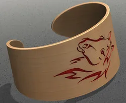 Veneer bracelet with horse decoration