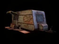 Camper old rusty trailer Low-poly 3D model