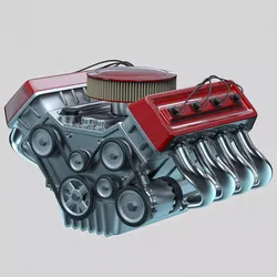 Car engine Animated 3D model